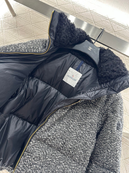 Mon 25 stand collar woolen down jacket