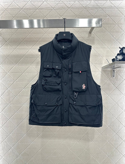 Mon 25 Stand collar multi-pocket work vest