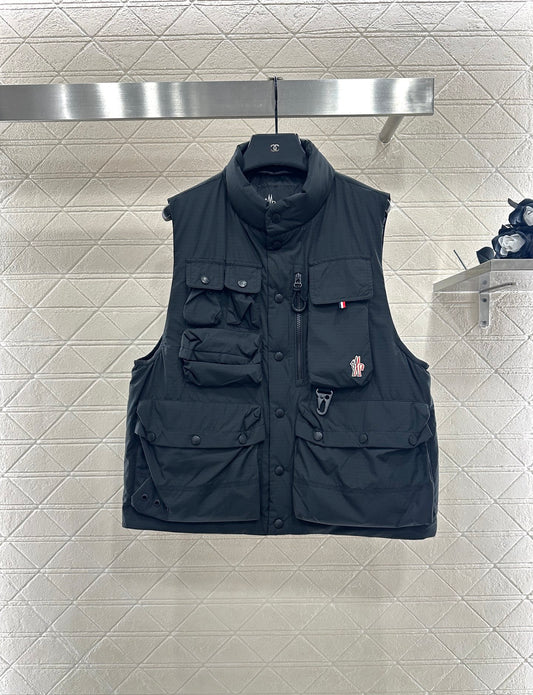 Mon 25 Stand collar multi-pocket work vest