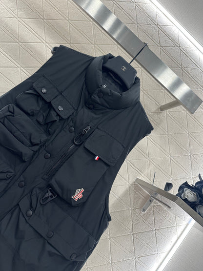 Mon 25 Stand collar multi-pocket work vest