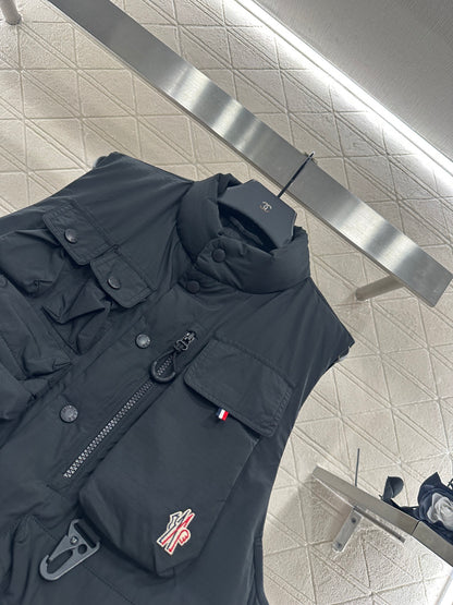 Mon 25 Stand collar multi-pocket work vest
