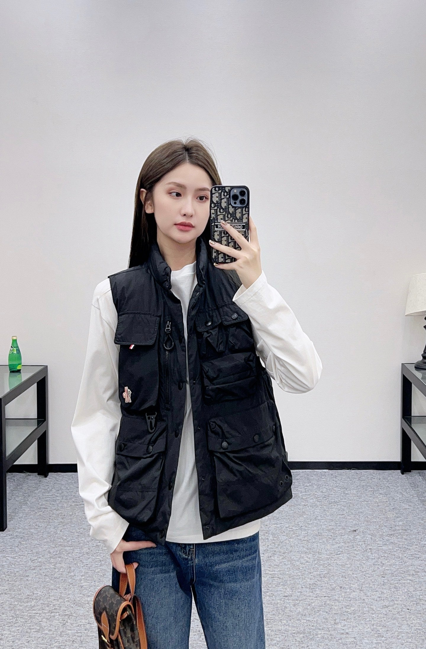 Mon 25 Stand collar multi-pocket work vest