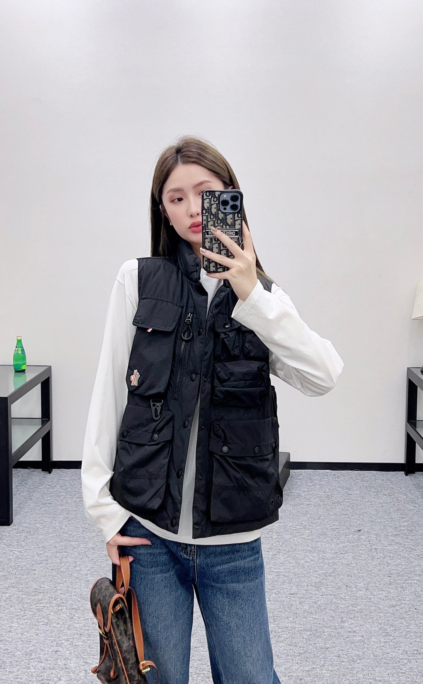 Mon 25 Stand collar multi-pocket work vest