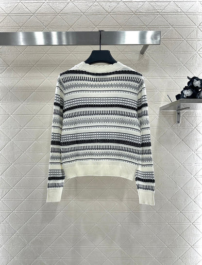 C 25 striped knitted wool cardigan