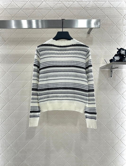 C 25 striped knitted wool cardigan