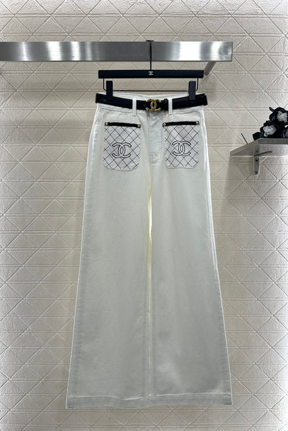 C 25 Belted wide-leg jeans