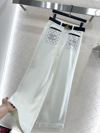 C 25 Belted wide-leg jeans