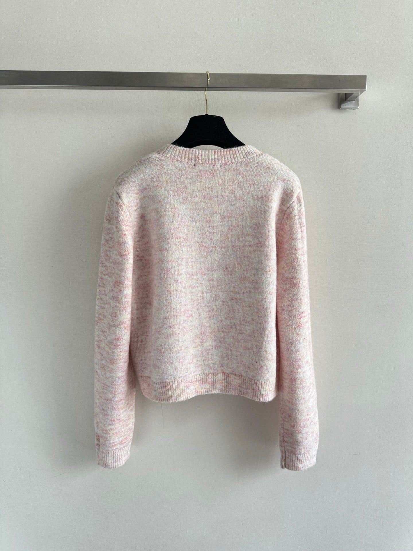 C 25 New Light Pink Knitted Cashmere Cardigan
