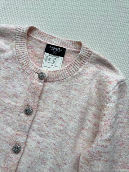 C 25 New Light Pink Knitted Cashmere Cardigan