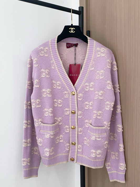 Gu 25 New knitted V-neck wool cardigan