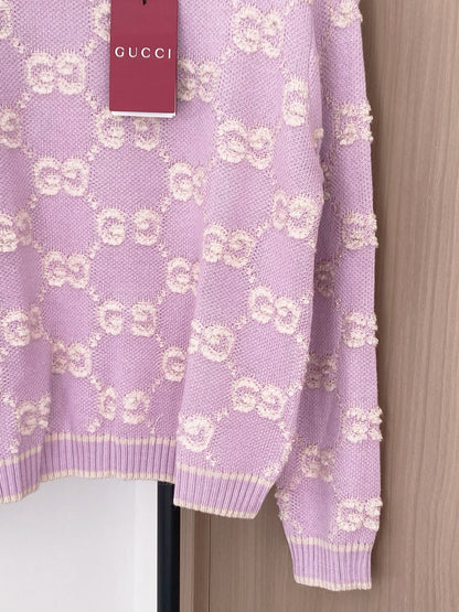 Gu 25 New knitted round neck wool sweater
