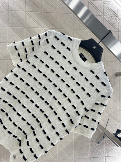 C 25 Bow Knitted Wool Short Sleeves