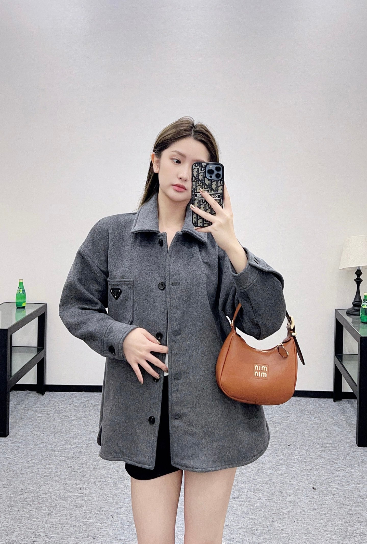 Pra 25 mid-length wool coat