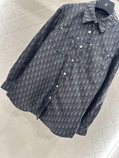 Di 25 jacquard lapel shirt