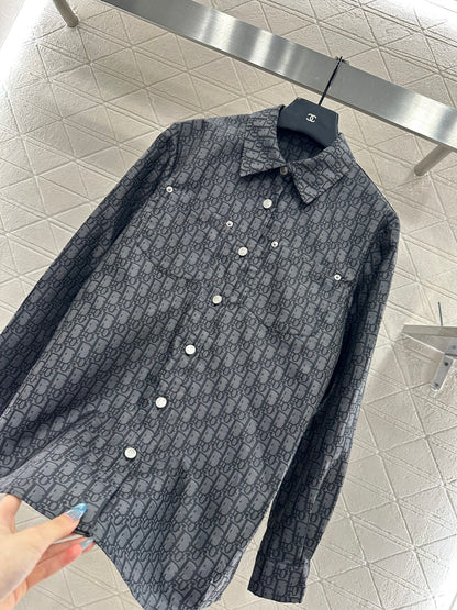 Di 25 jacquard lapel shirt