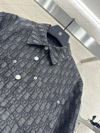 Di 25 jacquard lapel shirt