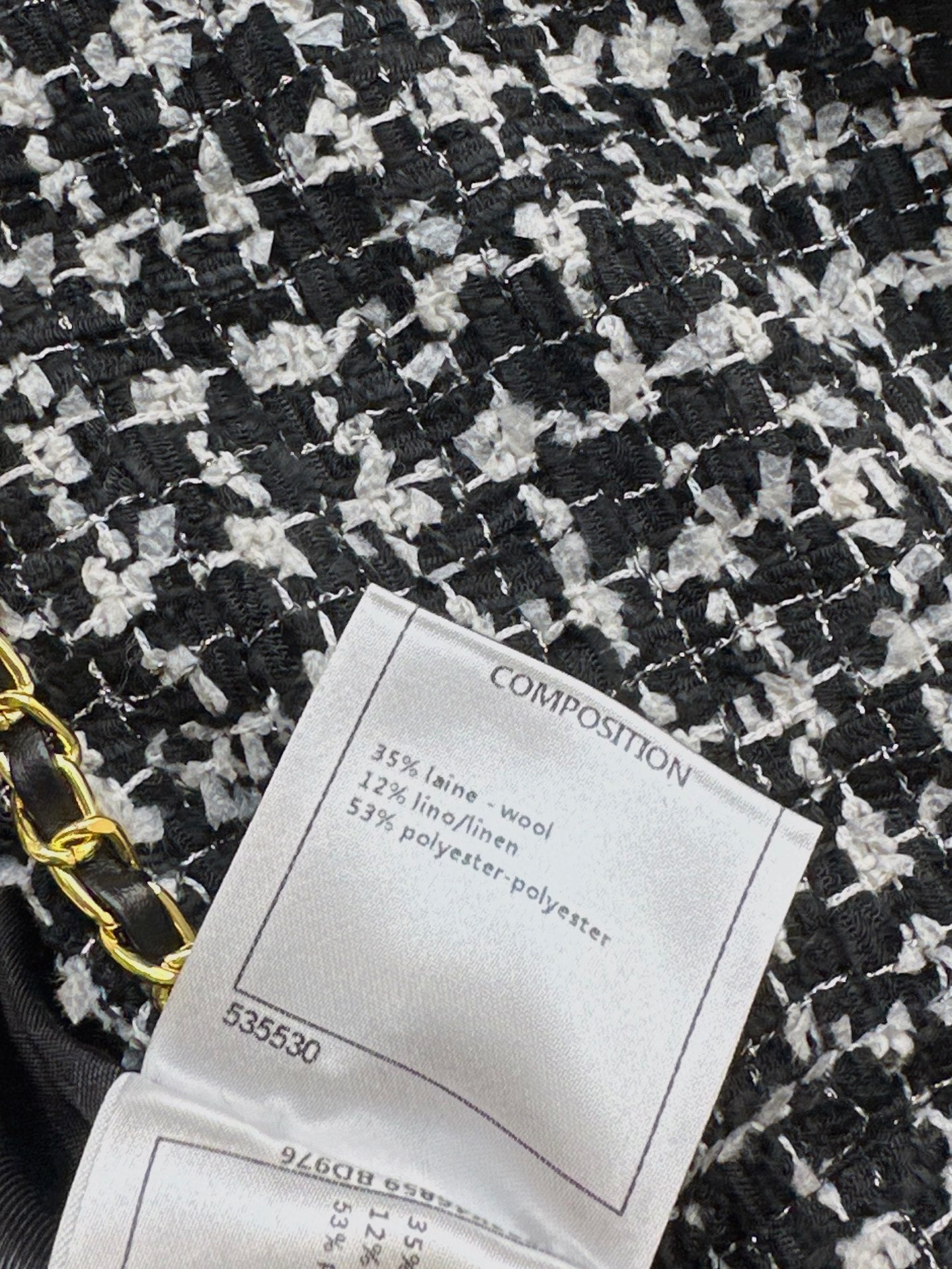 C 25 New Black and White Tweed Jacket
